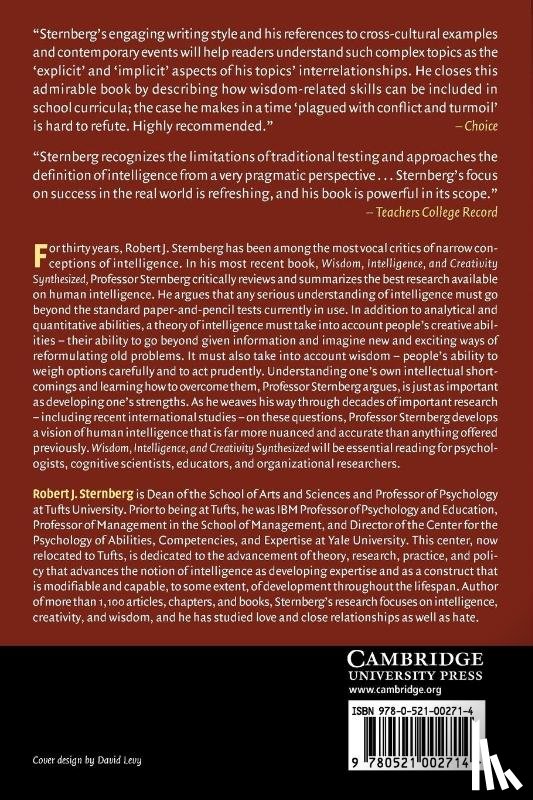 Sternberg, Robert J. - Wisdom, Intelligence, and Creativity Synthesized