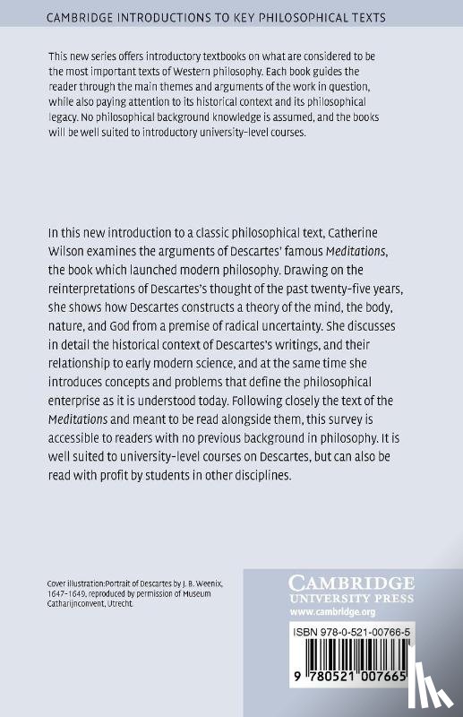Wilson, Catherine (University of British Columbia - Descartes's Meditations