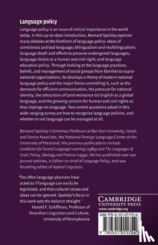 Spolsky, Bernard (Bar-Ilan University - Language Policy