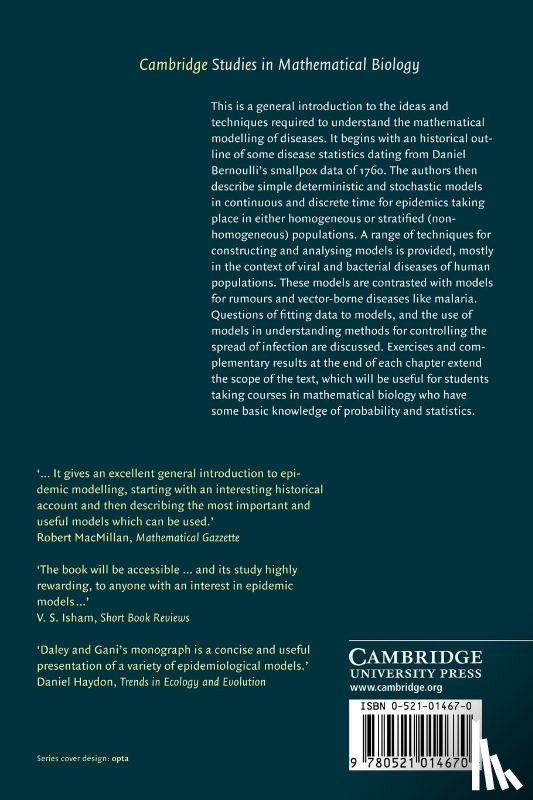 Daley, D. J. (Australian National University, Gani, J. (Australian National University - Epidemic Modelling