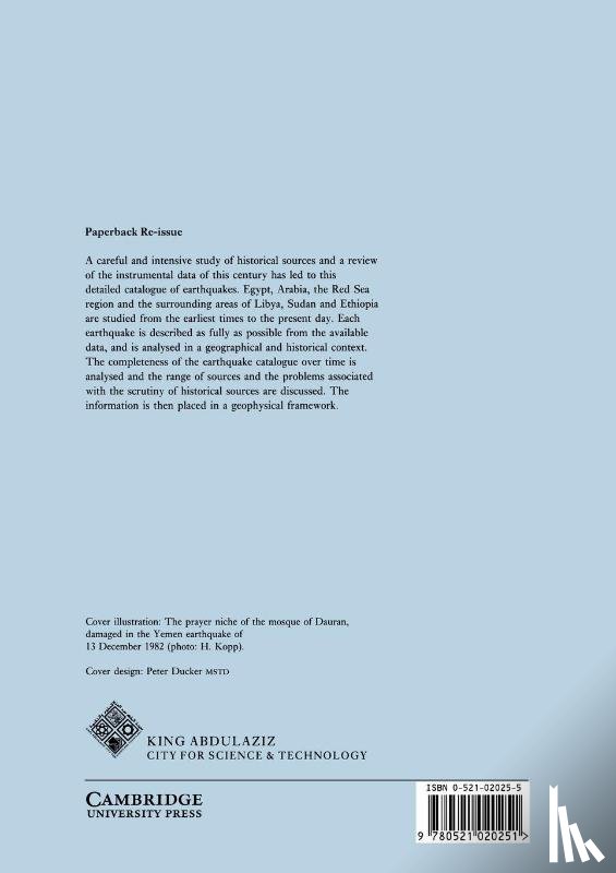 Ambraseys, N. N. (Imperial College of Science, Melville, C. P. (University of Cambridge), Adams, R. D. - The Seismicity of Egypt, Arabia and the Red Sea