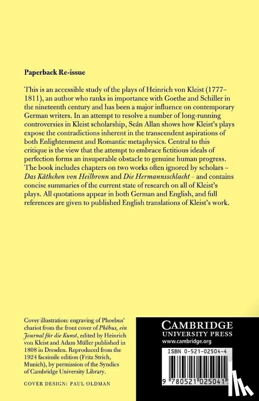 Allan, Sean (University of Reading) - The Plays of Heinrich von Kleist