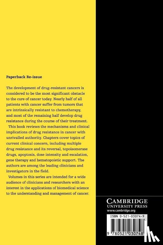 Pinedo, Herbert M. (Vrije Universiteit, Giaccone, Giuseppe (Vrije Universiteit - Drug Resistance in the Treatment of Cancer