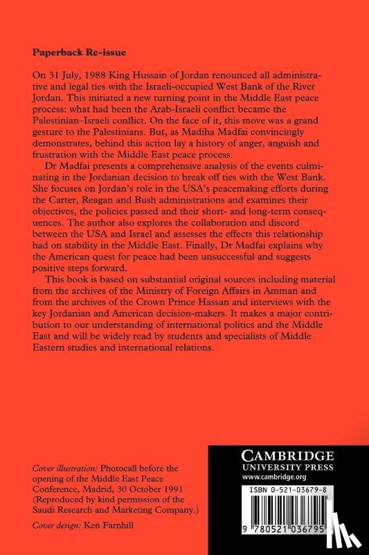 Madfai, Madiha Rashid al - Jordan, the United States and the Middle East Peace Process, 1974–1991