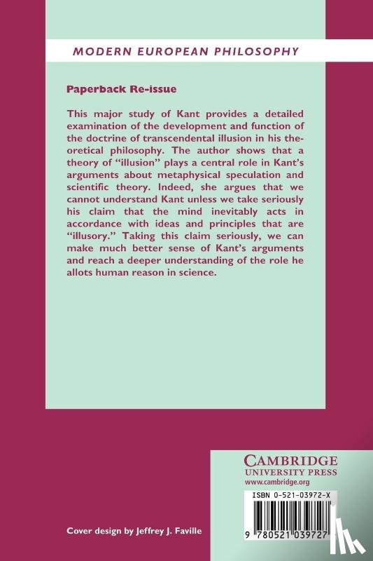 Grier, Michelle (University of San Diego) - Kant's Doctrine of Transcendental Illusion
