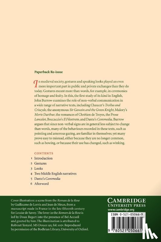 Burrow, J. A. (University of Bristol) - Gestures and Looks in Medieval Narrative