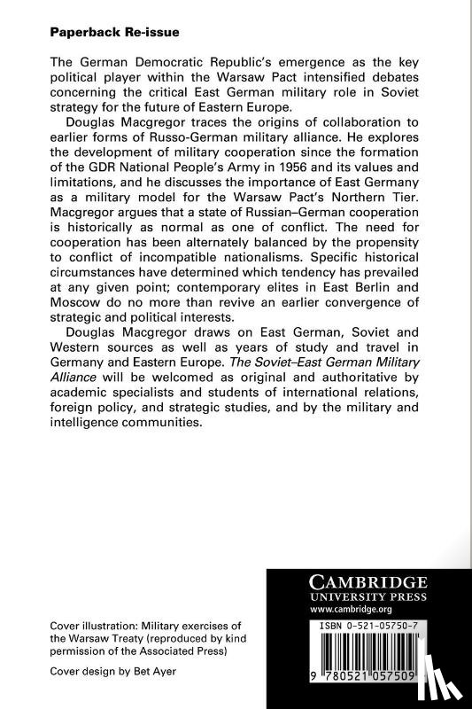 Macgregor, Douglas A. - The Soviet-East German Military Alliance
