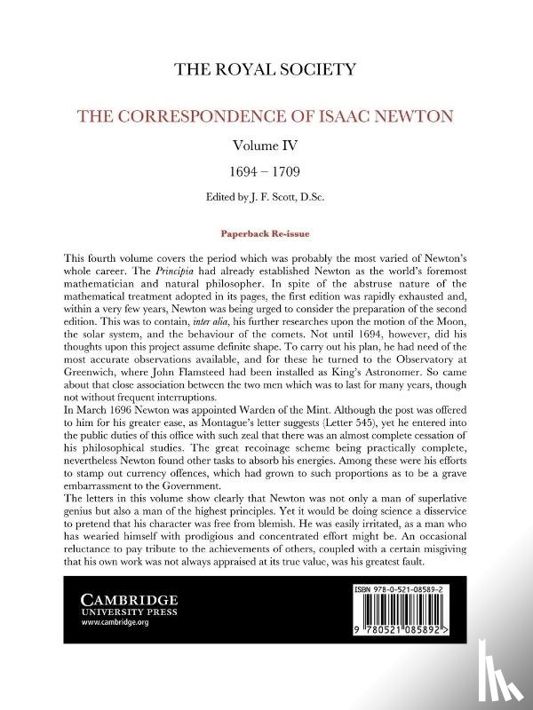 Newton, Isaac - The Correspondence of Isaac Newton