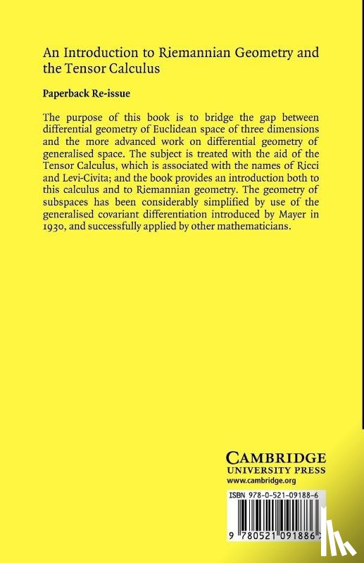 Weatherburn, C. E. - An Introduction to Riemannian Geometry and the Tensor Calculus