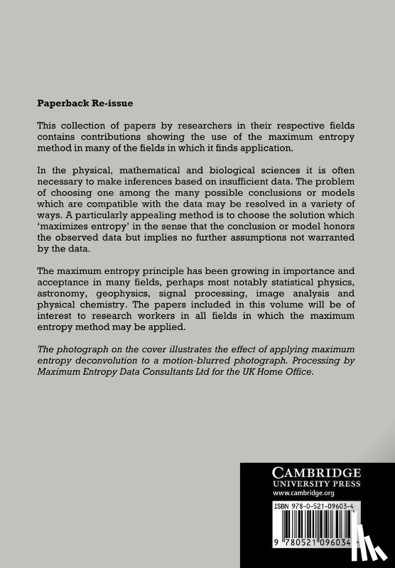 Justice, James H. - Maximum Entropy and Bayesian Methods in Applied Statistics