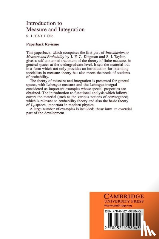 Taylor, S. J. - Introduction to Measure and Integration