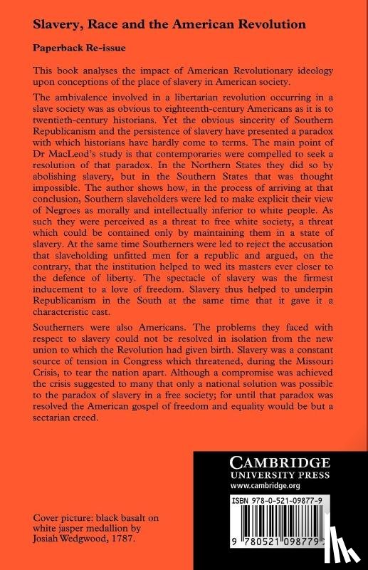 MacLeod, Duncan J. - Slavery, Race and the American Revolution