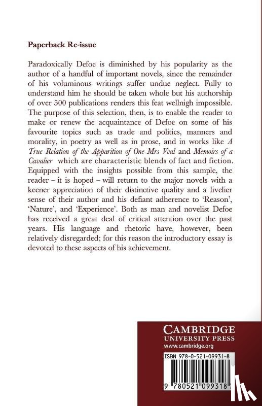  - Selected Writings of Daniel Defoe