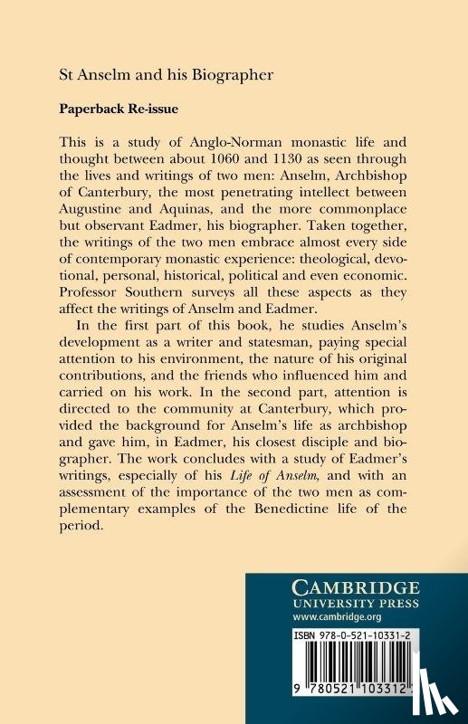 Southern, R. W. - Saint Anselm and his Biographer