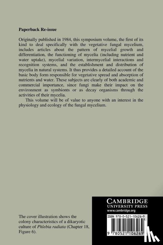  - The Ecology and Physiology of the Fungal Mycelium