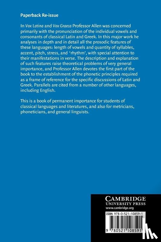 Allen, W. Sidney (University of Cambridge) - Accent and Rhythm