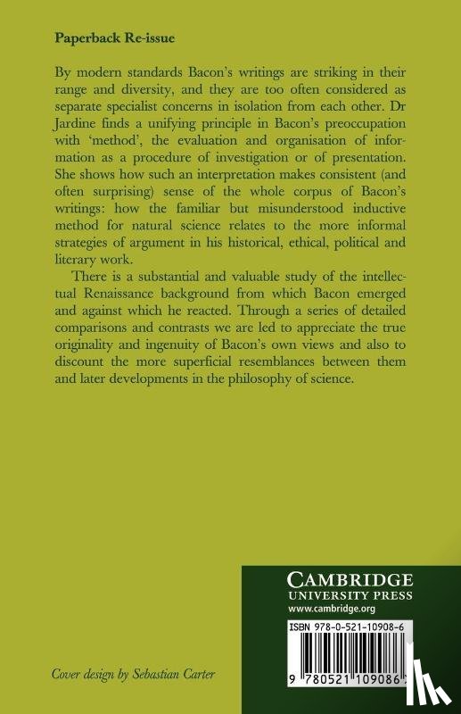 Jardine, Lisa - Francis Bacon: Discovery and the Art of Discourse