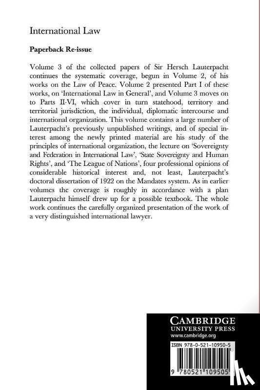 Lauterpacht, Hersch - International Law: Volume 3, Part 2-6