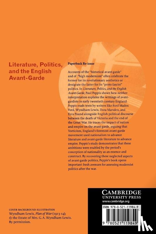 Peppis, Paul (University of Oregon) - Literature, Politics, and the English Avant-Garde