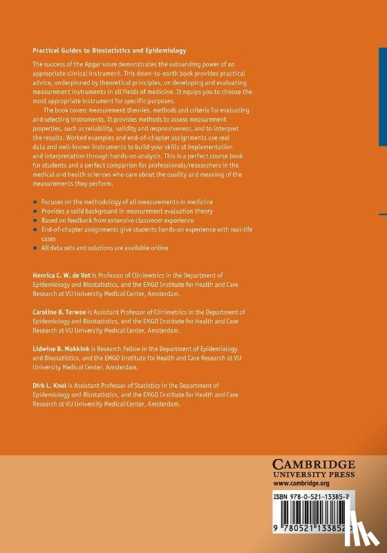de Vet, Henrica C. W., Terwee, Caroline B., Mokkink, Lidwine B., Knol, Dirk L. - Measurement in Medicine