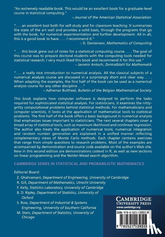 Monahan, John - Numerical Methods of Statistics