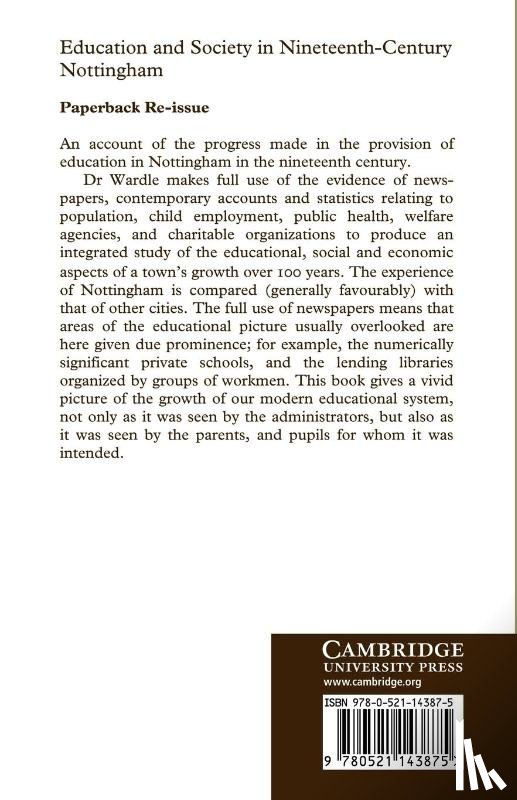 Wardle, David - Education and Society in Nineteenth-Century Nottingham