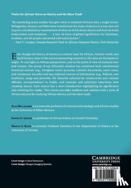  - African Voices on Slavery and the Slave Trade: Volume 1, The Sources