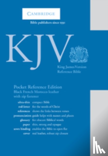 Baker Publishing Group - KJV Pocket Reference Bible, Black French Morocco Leather with Zip Fastener, Red-letter Text, KJ243:XRZ Black French Morocco Leather, with Zip Fastener