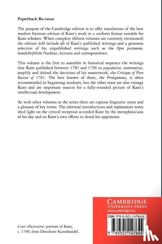 Kant, Immanuel - Theoretical Philosophy after 1781