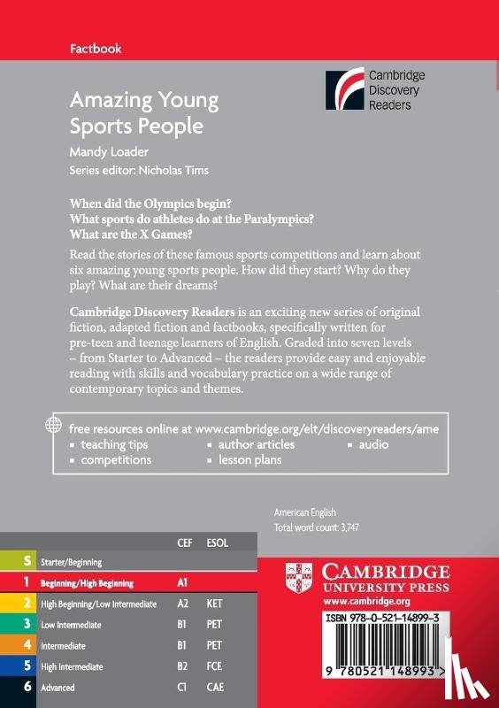 Loader, Mandy - Amazing Young Sports People Level 1 Beginner/Elementary American English