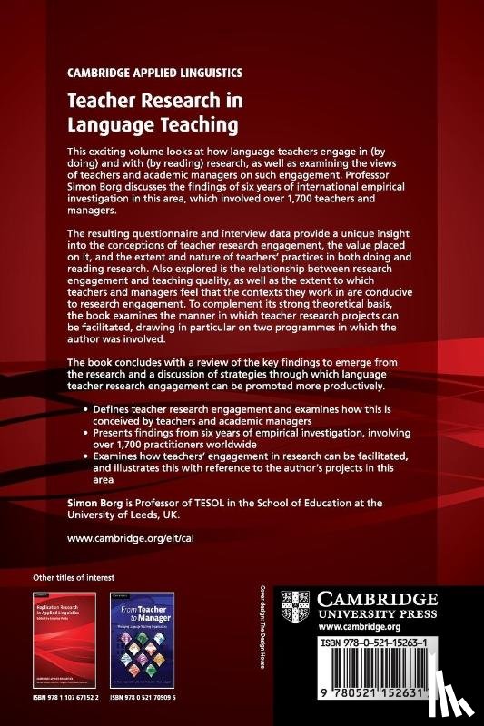 Borg, Simon (University of Leeds) - Teacher Research in Language Teaching