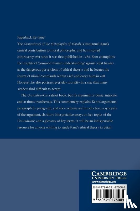 Timmermann, Jens (University of St Andrews - Kant's Groundwork of the Metaphysics of Morals