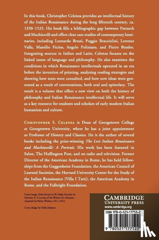 Celenza, Christopher S. (Georgetown University - The Intellectual World of the Italian Renaissance