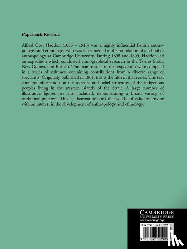 Haddon, A. C., Rivers, W. H. R., Seligmann, C. G., Wilkin, A. - Reports of the Cambridge Anthropological Expedition to Torres Straits: Volume 5, Sociology, Magic and Religion of the Western Islanders