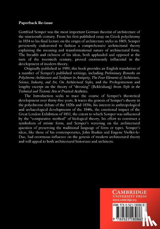 Semper, Gottfried - The Four Elements of Architecture and Other Writings