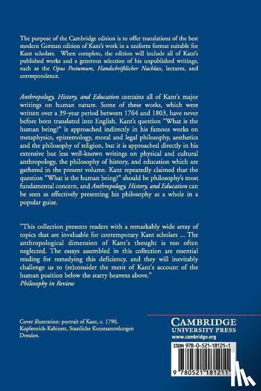 Kant, Immanuel - Anthropology, History, and Education