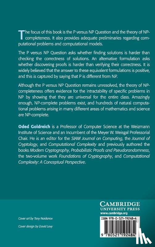 Goldreich, Oded (Weizmann Institute of Science - P, NP, and NP-Completeness