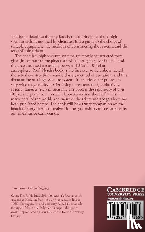 Plesch, P. H. (Keele University) - High Vacuum Techniques for Chemical Syntheses and Measurements
