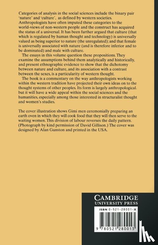  - Nature, Culture and Gender