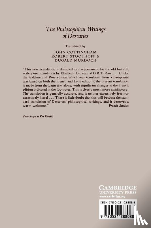 Descartes, Rene - The Philosophical Writings of Descartes: Volume 2