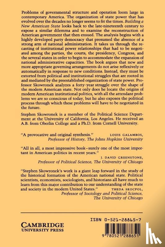 Skowronek, Stephen - Building a New American State