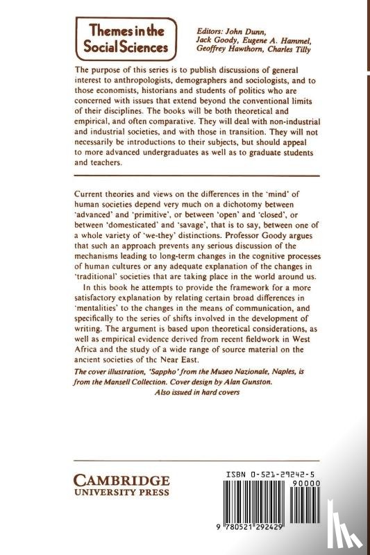 Goody, Jack (University of Cambridge) - The Domestication of the Savage Mind