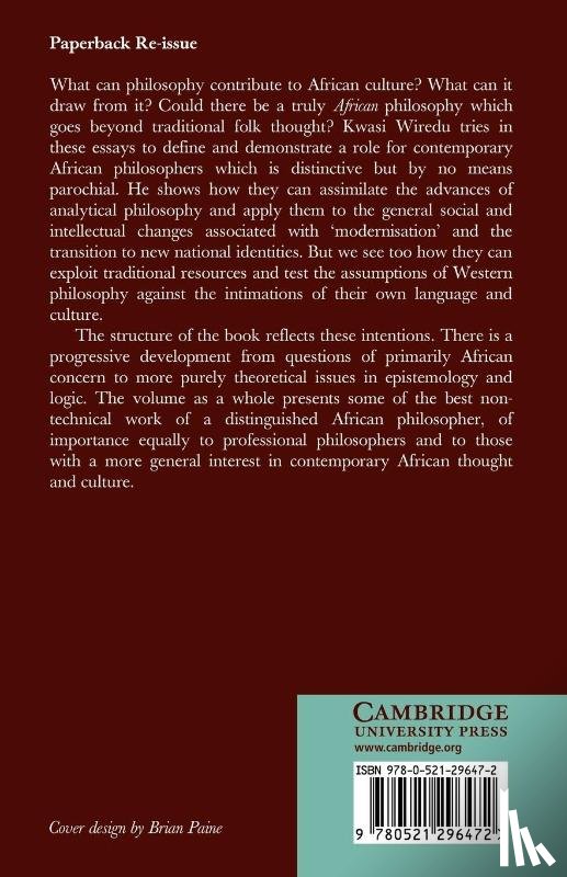 Wiredu, Kwasi - Philosophy and an African Culture