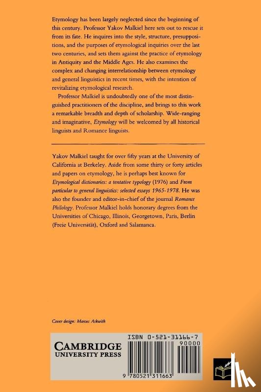 Malkiel, Yakov (University of California - Etymology