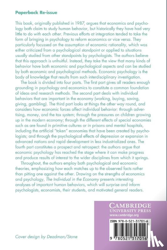 Lea, Stephen E. G., Tarpy, Roger M., Webley, Paul M. - The Individual in the Economy