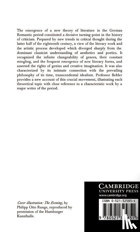 Behler, Ernst (University of Washington) - German Romantic Literary Theory