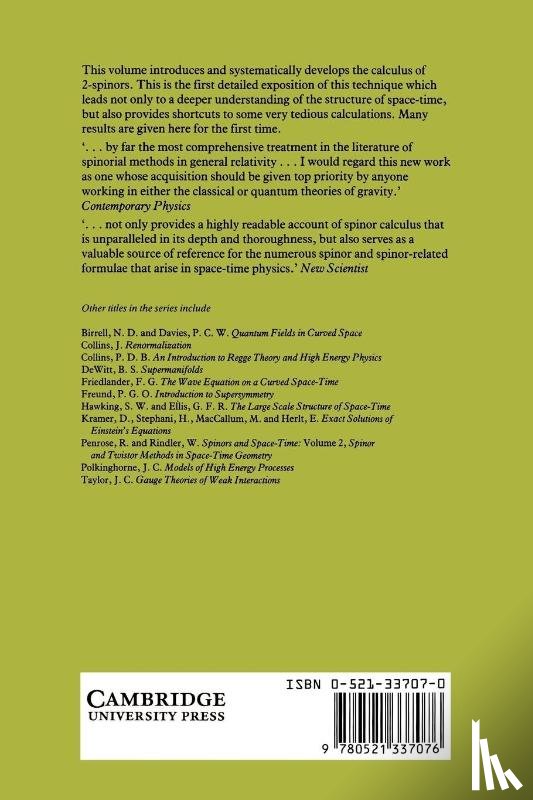Penrose, Roger, Rindler, Wolfgang - Spinors and Space-Time: Volume 1, Two-Spinor Calculus and Relativistic Fields