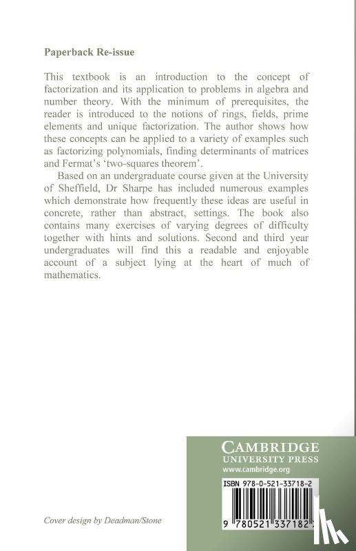 Sharpe, David - Rings and Factorization