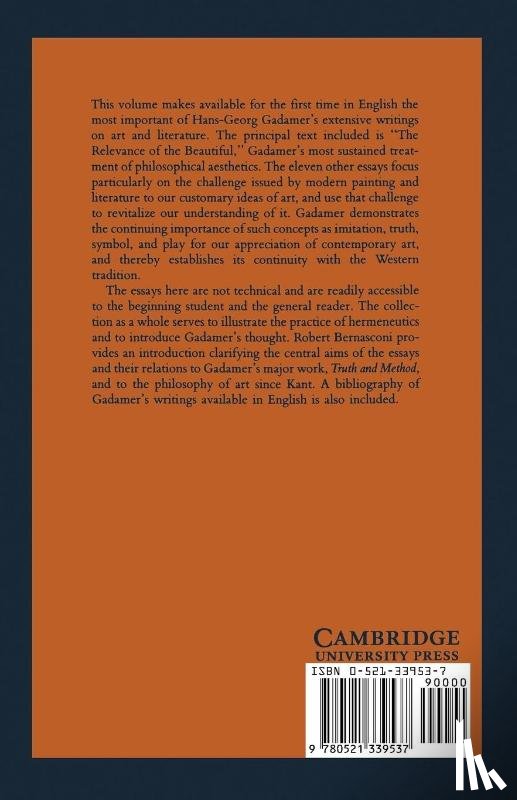 Gadamer, Hans-Georg - The Relevance of the Beautiful and Other Essays