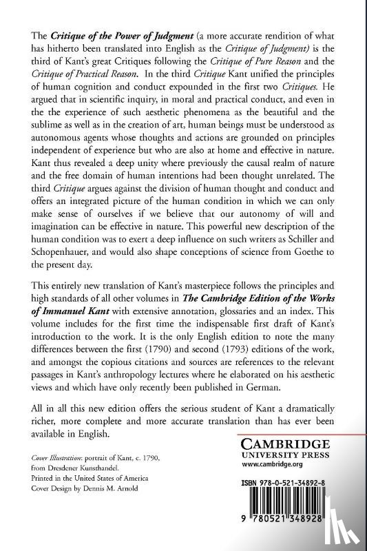 Kant, Immanuel - Critique of the Power of Judgment